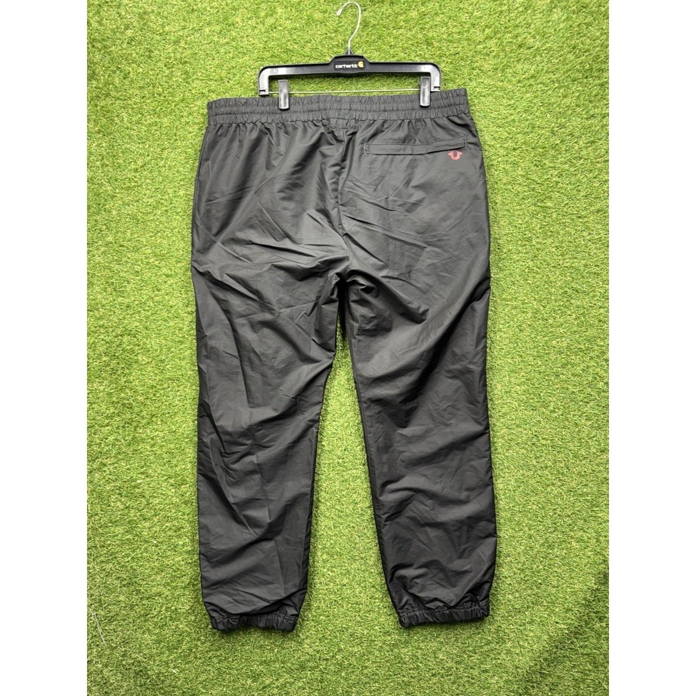 True Religon Track Pants Mens 2XL Black Tapered Leg Elastic Waist Gym y2k 38x31